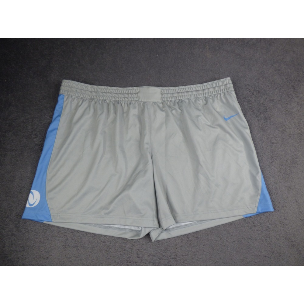 Nike Team Engineered Mens 3XL Gray Blue Athletic Basketball Shorts Mesh Lined